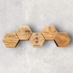 Rokkakkei Wandmagnet (für Messer) - Walnuss - 1 Satz ( 5 Magnete)