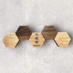 Rokkakkei Wandmagnet (für Messer) - Walnuss - 1 Satz ( 5 Magnete)