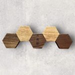 Rokkakkei Wandmagnet (für Messer) - Walnuss - 1 Satz ( 5 Magnete)