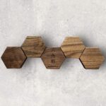 Rokkakkei Wandmagnet (für Messer) - Eiche - 1 Satz (5 Magnete)