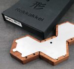 Rokkakkei Wandmagnet (für Messer) - Eiche/Walnuss-Mix - 1 Set (5 Magnete)