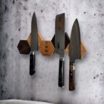 Rokkakkei Wandmagnet (für Messer) - Eiche/Walnuss-Mix - 1 Set (5 Magnete)